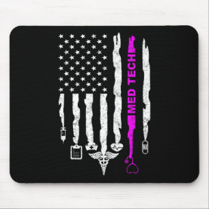 Grappige Patriottische Med Tech Usa Vlag Verpleegk Muismat