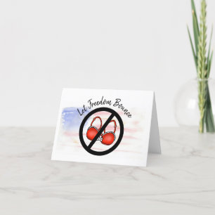 Grappige Patriottische No Bra Day Wenskaart Kaart