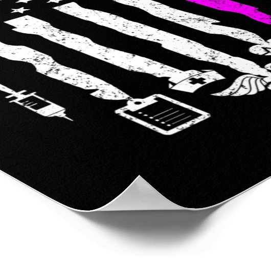 Grappige Patriottische PCA USA Vlag Verpleegkundig Poster (Hoek)