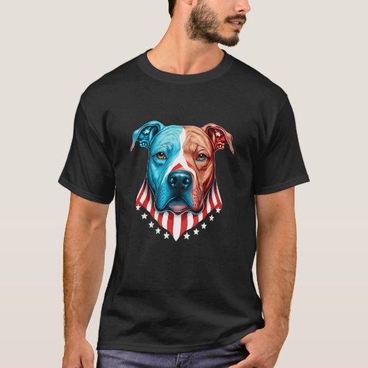 Grappige Patriottische Pit Bull Pit Bull Moeder o T-shirt (Voorkant)