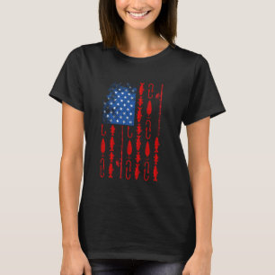 Grappige Patriottische Vissers USA Amerikaanse Vla T-shirt