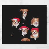 grappige patronen kerst yule yuletide Classic T-S Sparkling Wijnetiket (Enkel label)