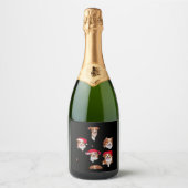 grappige patronen kerst yule yuletide Classic T-S Sparkling Wijnetiket (Voorkant)