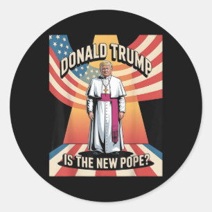 Grappige Paus &amp; President Donald Trump, Kathol Ronde Sticker
