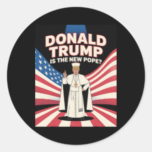 Grappige Paus en President Donald Trump2 Ronde Sticker