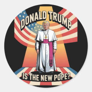 Grappige Paus en President Donald Trump2 Ronde Sticker