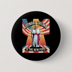Grappige Paus en President Donald Trump3 Ronde Button 5,7 Cm