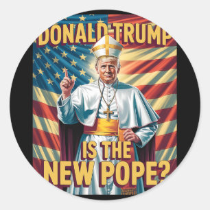 Grappige Paus en President Donald Trump3 Ronde Sticker
