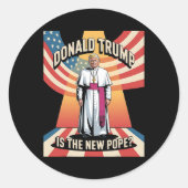 Grappige Paus en President Donald Trump3 Ronde Sticker (Voorkant)