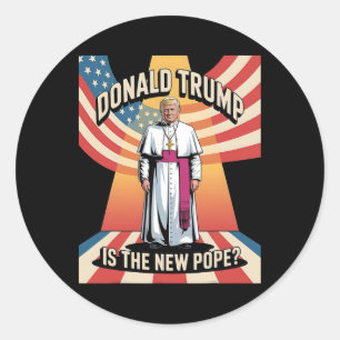 Grappige Paus en President Donald Trump3 Ronde Sticker