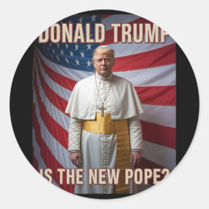 Grappige Paus en President Donald Trump6 Ronde Sticker