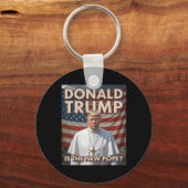Grappige Paus en President Donald Trump7 Sleutelhanger (Voorkant)