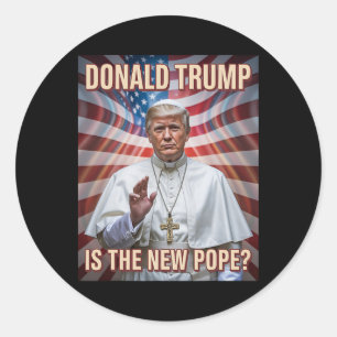Grappige Paus en President Donald Trump9 Ronde Sticker