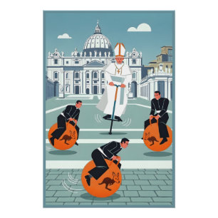 Grappige paus en priesters perfect poster
