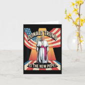 Grappige Paus & President Donald Trump, katholiek Kaart (Gele Bloem)