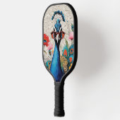 Grappige Pauw Dragen Zonnebril Bloemenveter Pickleball Paddle (Links)