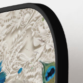 Grappige Pauw Dragen Zonnebril Bloemenveter Pickleball Paddle (Links Detail)