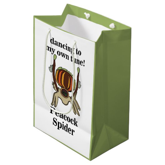 Grappige Pauwspinne Medium Cadeauzakje (Voorkant Gekanteld)