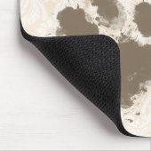 Grappige Paw Print op Antiek witte Damask Muismat (Hoek)