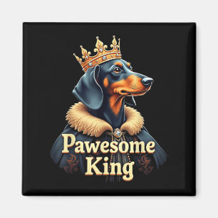 Grappige Pawesome Dachshund Koning Hond Wiener Kun Magneet