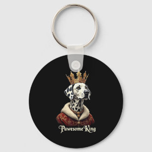 Grappige Pawesome Dalmatiër Koning Hond Kar Art Sleutelhanger