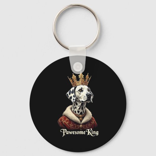 Grappige Pawesome Dalmatiër Koning Hond Kar Art Sleutelhanger (Voorkant)