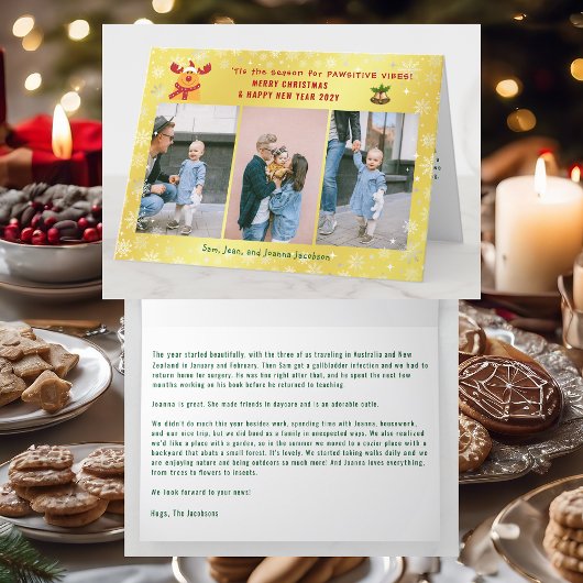 Grappige pawsitive Rudolph minimalistische elegant Feestdagen Kaart