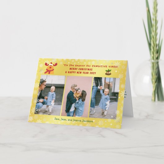 Grappige pawsitive Rudolph minimalistische elegant Feestdagen Kaart (Voorkant)