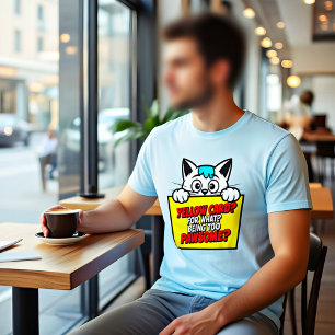 Grappige Pawsome Kat Gele Kaart Voetbal Scheidsrec T-shirt