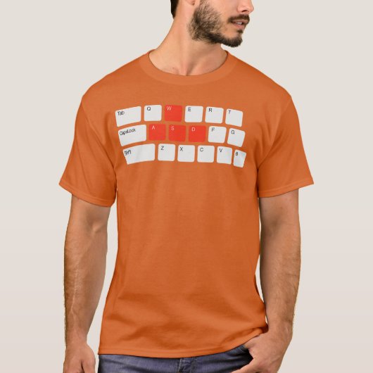 Grappige PC-videogamer WASD Gamingees-jongen T-shirt (Voorkant)