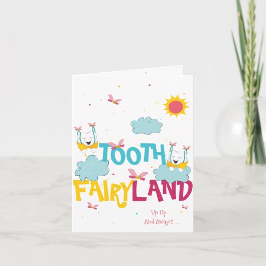 Grappige Peach Sparkle Magic Tooth Fairy Bedankt Kaart (Voorkant)