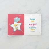 Grappige Peach Sparkle Magic Tooth Fairy Bedankt Kaart (Binnen)