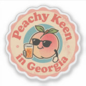 Grappige  Peachy Keen in Georgia Peach Sticker (Voorkant)