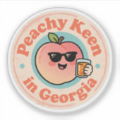 Grappige  Peachy Keen in Georgia Peach Sticker (Voorkant)