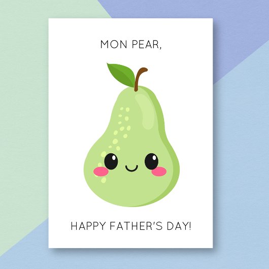 Grappige Pear Fruit Pun Vaderdag Kaart