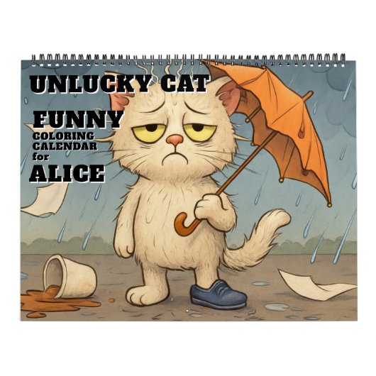 Grappige Pechkat Kleurkalender Kalender (Hoes)