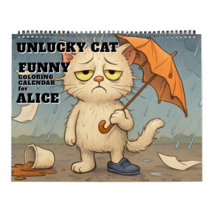 Grappige Pechkat Kleurkalender Kalender