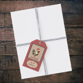 Grappige Peck the Halls Rooster Kerstboerderij Cadeaulabel