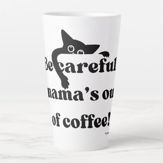 Grappige Peekaboo zwarte kat latte Mok – Schattige (Voorkant)