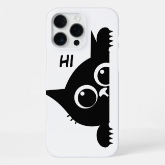 Grappige Peeking Cat minimalistische kunst iPhone 16 Pro Max Hoesje