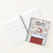Grappige Peeking Santa Naughty lijst Notitieboek (Binnen)