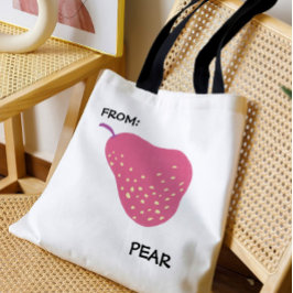 Grappige Peer Pun – “Van: Peer” Pop Art Fruit Canv Tote Bag