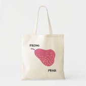 Grappige Peer Pun – “Van: Peer” Pop Art Fruit Canv Tote Bag (Voorkant)