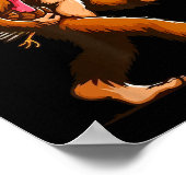 Grappige Pelgrim Sasquatch Yeti En Pompoentaart Be Poster (Hoek)