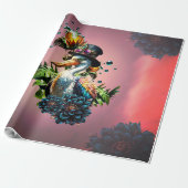 Grappige pelikaan met steampunk pet cadeaupapier (Uitgerold)