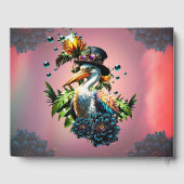 Grappige pelikaan met steampunk pet en tropische f gastenboek (Achterkant)