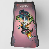 Grappige pelikaan met steampunk pet golfheadcover (Draai 90)