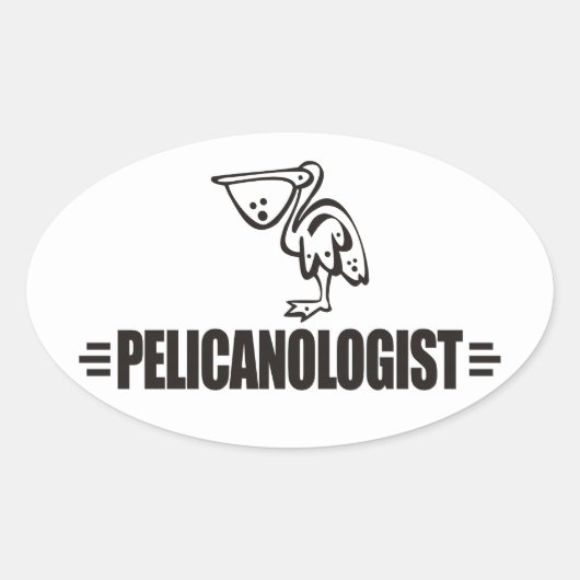 Grappige Pelikaan Ovale Sticker (Voorkant)