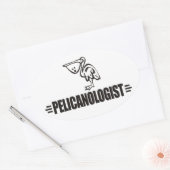 Grappige Pelikaan Ovale Sticker (Envelop)