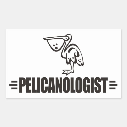Grappige Pelikaan Rechthoekige Sticker (Voorkant)